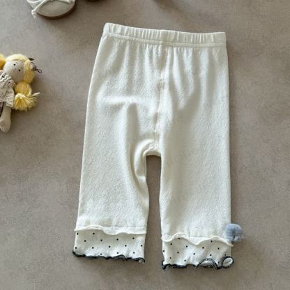 Baby Toddler Girl Polka Dot Ruffle Hem Leggings - Beige - 2-3T - image 2