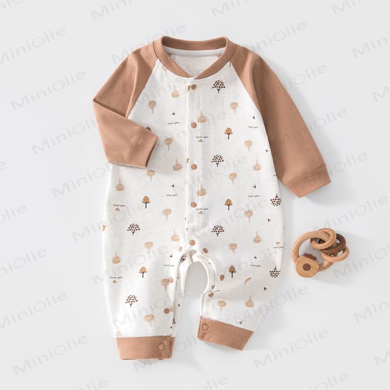 Baby Cotton Long Sleeve Romper - Brown Forest - 18-24M - image 2