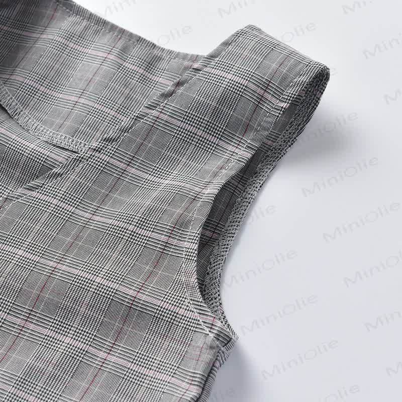 Toddler Baby Boys Gray Plaid Vest 4-piece Set - image 8