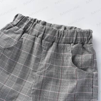 Toddler Baby Boys Gray Plaid Vest 4-piece Set - image 11