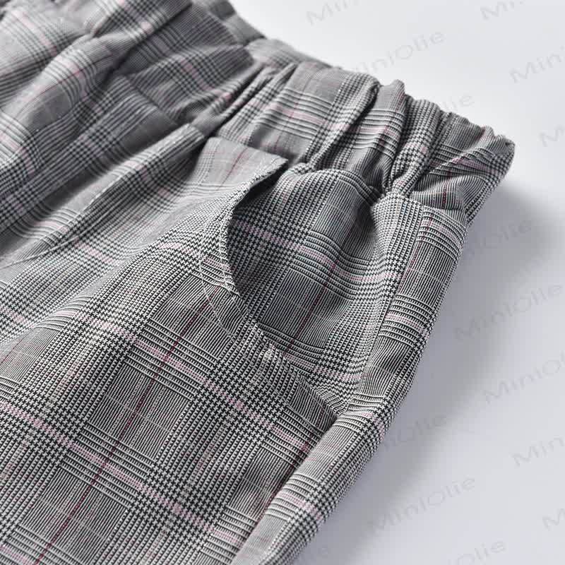 Toddler Baby Boys Gray Plaid Vest 4-piece Set - image 12
