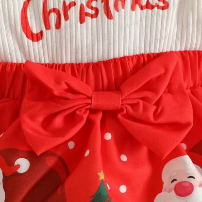 MERRY CHRISTMAS Baby Skirted Bodysuit Headband and Socks - image 14