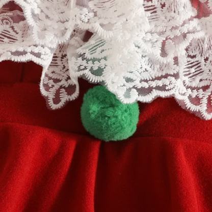 Baby Girl Velvet Lace Ruffle PompomBodysuit - image 7