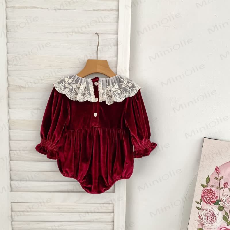 Baby Velvet Lace Collar Bodysuit - image 4