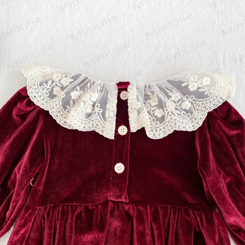 Baby Velvet Lace Collar Bodysuit - image 8