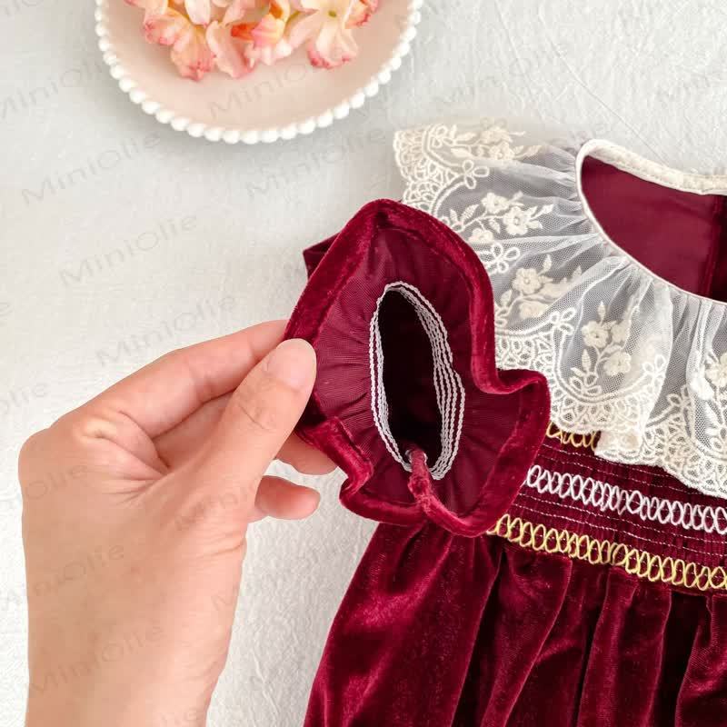 Baby Velvet Lace Collar Bodysuit - image 11