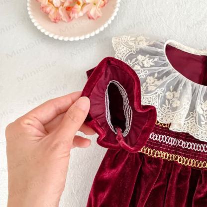 Baby Velvet Lace Collar Bodysuit - image 11