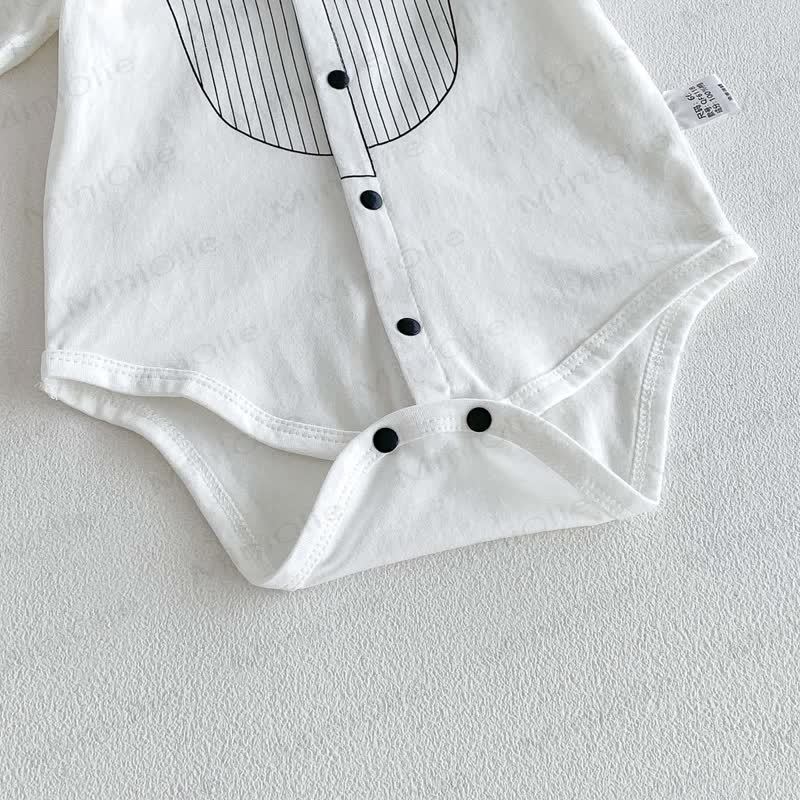 Baby Tuxedo Print Collar Short Sleeve Bodysuit - image 8
