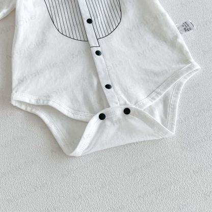 Baby Tuxedo Print Collar Short Sleeve Bodysuit - image 8