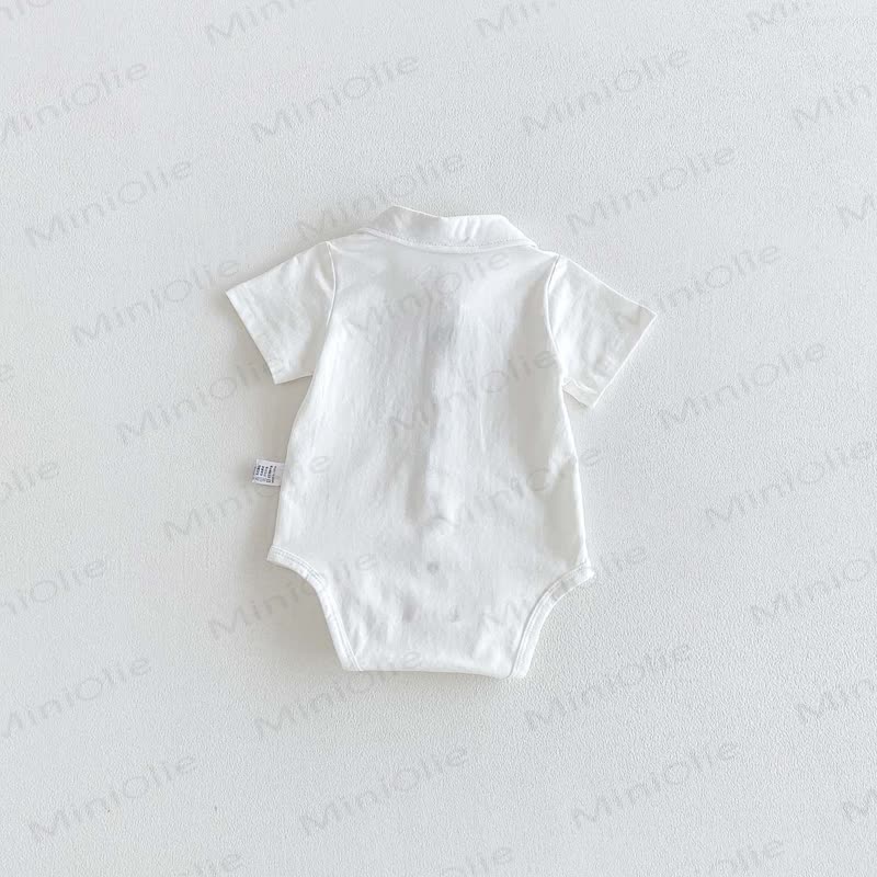 Baby Tuxedo Print Collar Short Sleeve Bodysuit - image 4