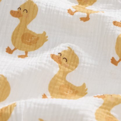 Baby Duck Print White Romper with Hat - image 6