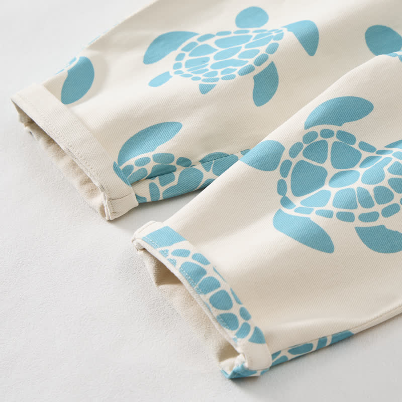 Baby Toddler Beige Sea Turtle Overalls - image 6