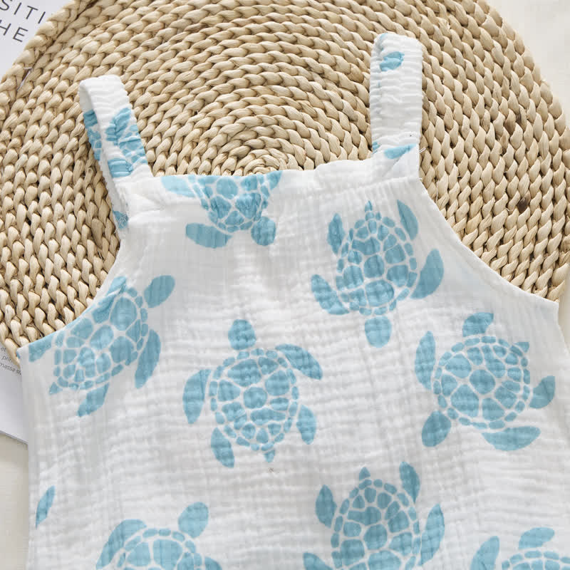 Baby Turtle White Romper with Hat - image 2