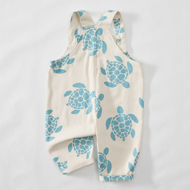 Baby Toddler Beige Sea Turtle Overalls - image 3