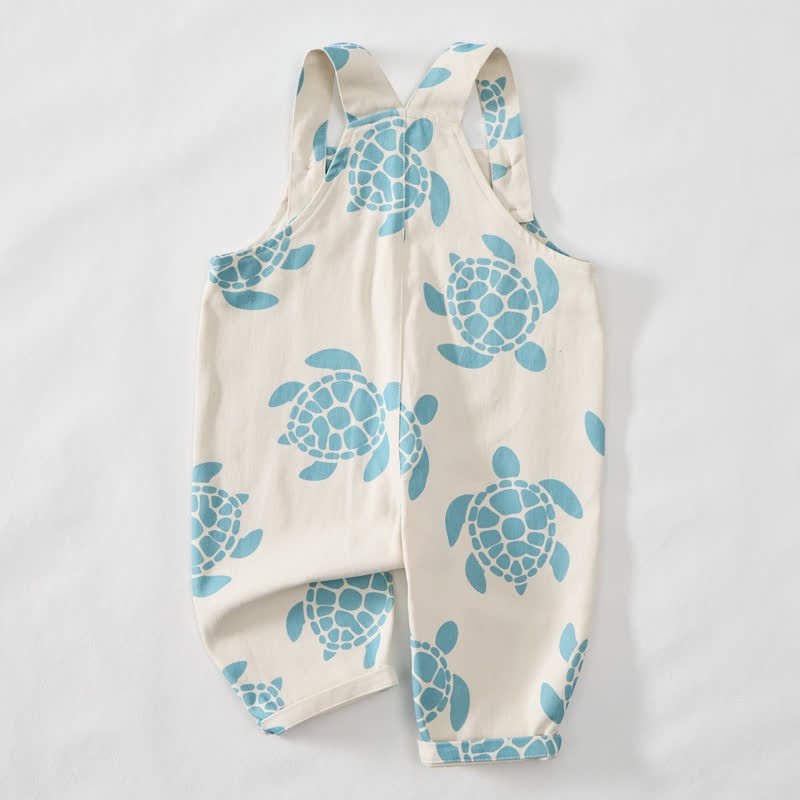 Baby Toddler Beige Sea Turtle Overalls - image 3