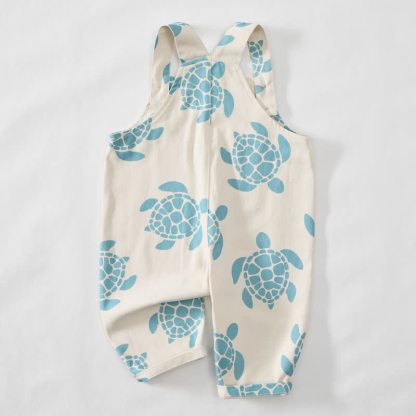 Baby Toddler Beige Sea Turtle Overalls - image 3