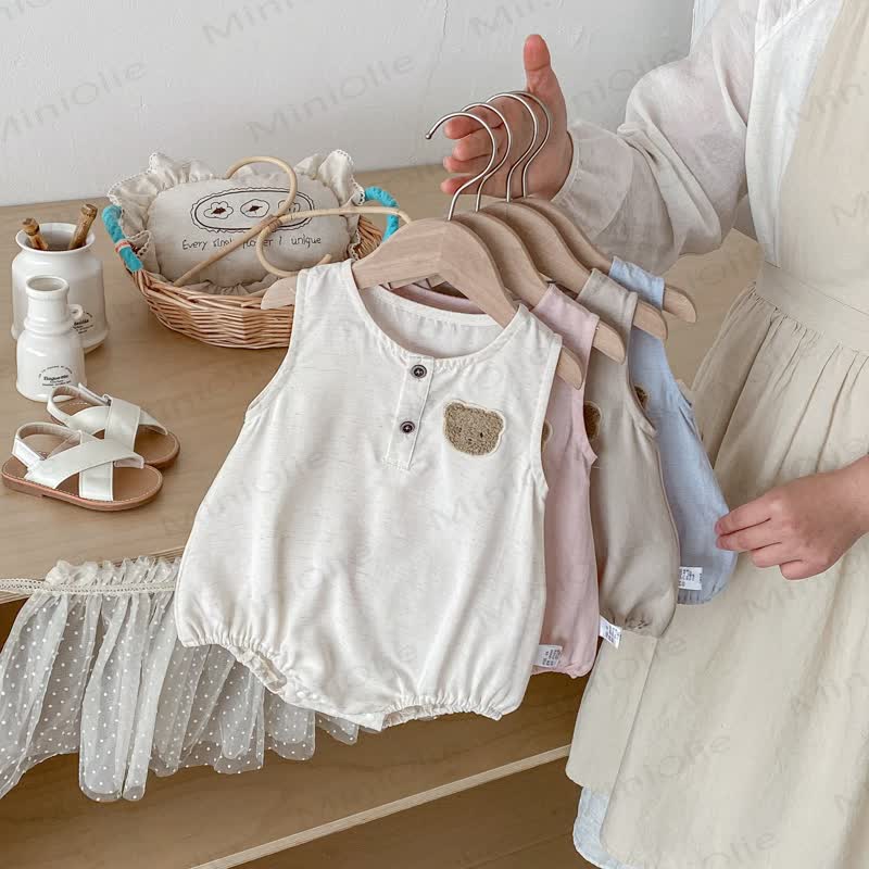 Baby Sleeveless Bear Bodysuit - image 2