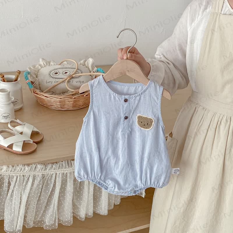 Baby Sleeveless Bear Bodysuit - image 10
