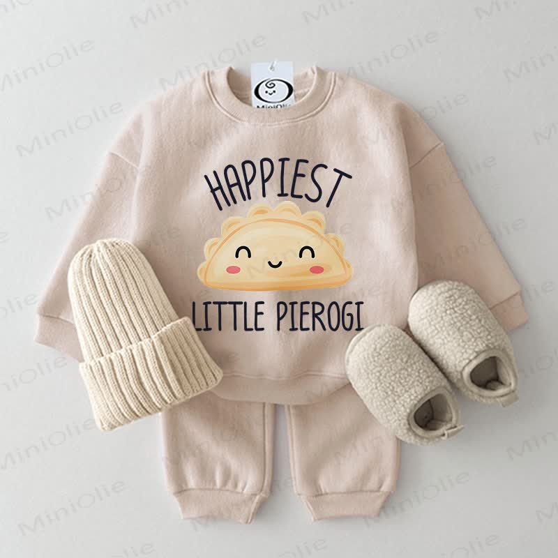 HAPPIEST LITTLE PIEROGI Baby Beige Sweatshirt 2-piece Set - Beige - 2-3T - image 1