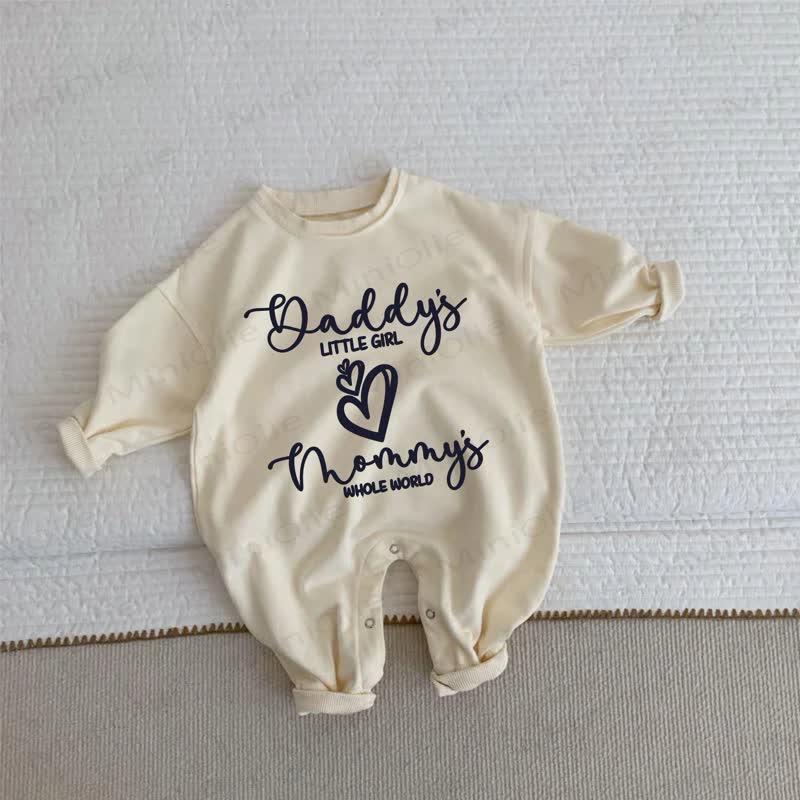 DADDY'S LITTLE GIRL MOMMY'S WHOLE WORLD Baby Toddler Beige Romper - Beige - 2-3T - image 1