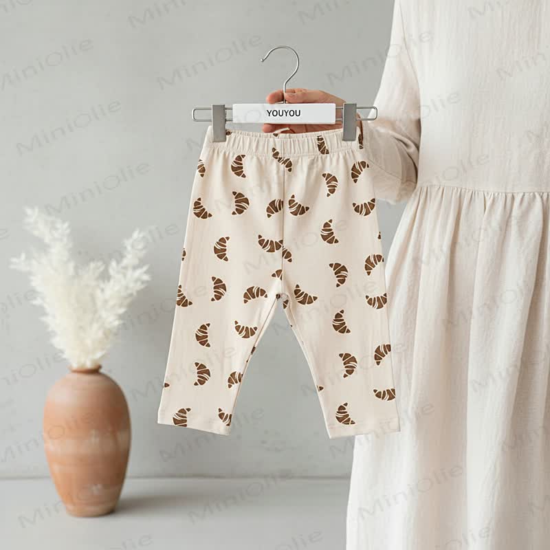Baby Leopard/Puppy Printed Leggings - Croissant - 2-3T - image 8