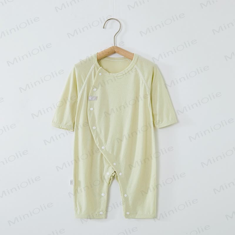 Baby Wrap Snap Solid Color Romper - Green - 18-24M - image 4