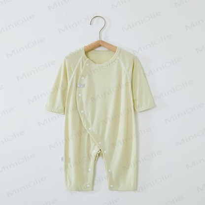 Baby Wrap Snap Solid Color Romper - Green - 18-24M - image 4