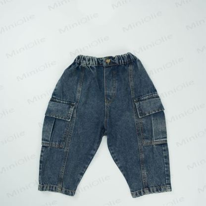 Toddler Baby Loose Fit Versatile Pants - Blue Denim Pocket - 6-7T - image 28