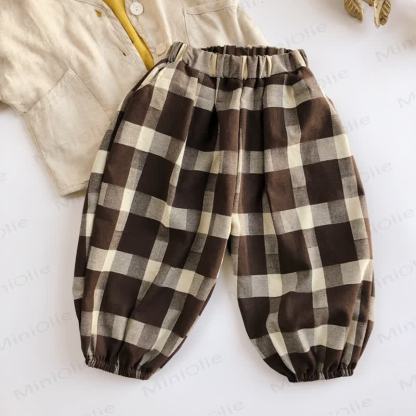 Toddler Baby Loose Fit Versatile Pants - Chestnut Plaid - 6-7T - image 34