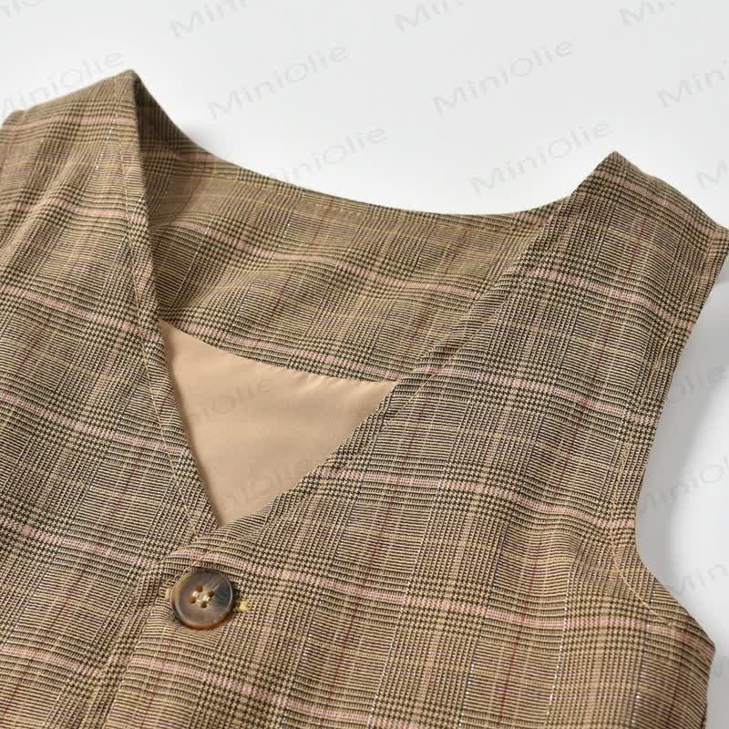 Toddler Boy Vintage Plaid Formal Set with Bow Tie - image 12