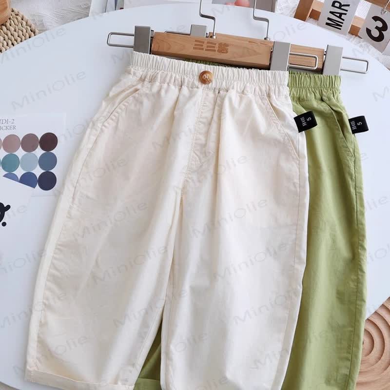 Toddler Solid Color Relaxed Roll Hem Pants - image 5