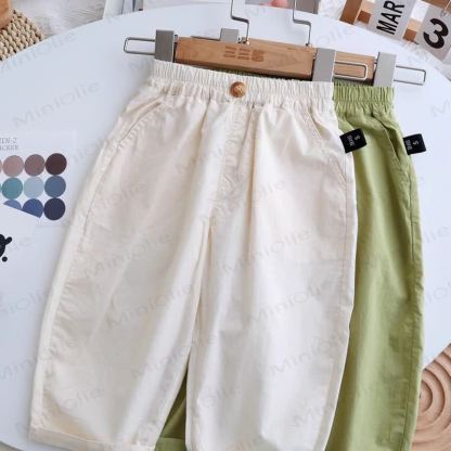 Toddler Solid Color Relaxed Roll Hem Pants - image 5