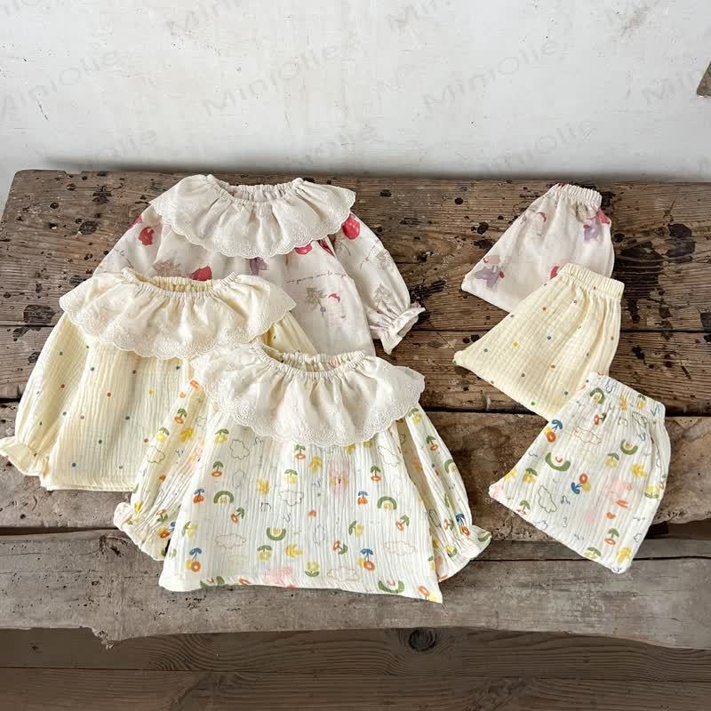 Toddler Baby Beige Print Long Sleeve Top and Pants 2-piece Set - image 6