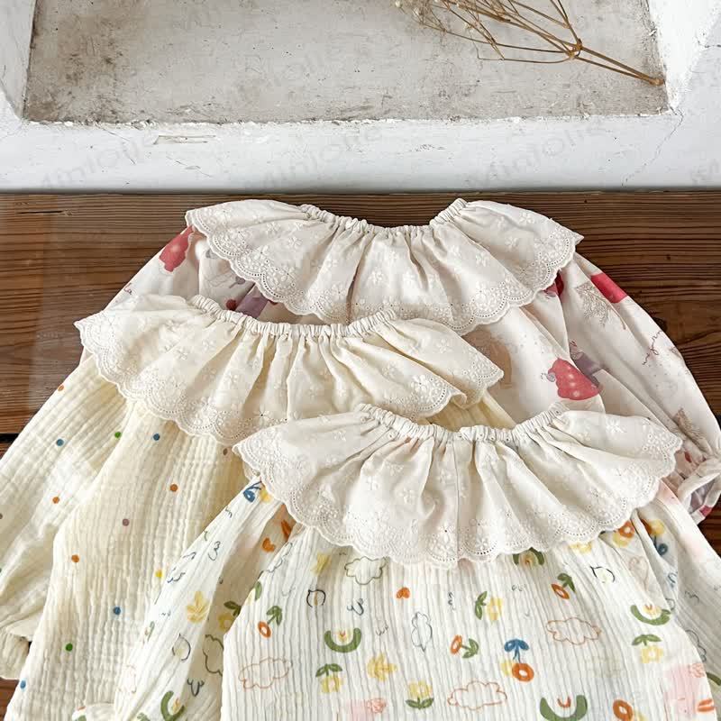 Toddler Baby Beige Print Long Sleeve Top and Pants 2-piece Set - image 8