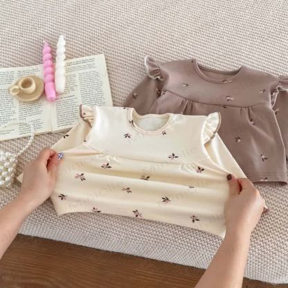 Baby Floral Ruffle Long Sleeve Top and Pants Pajama 2-piece Set - image 6