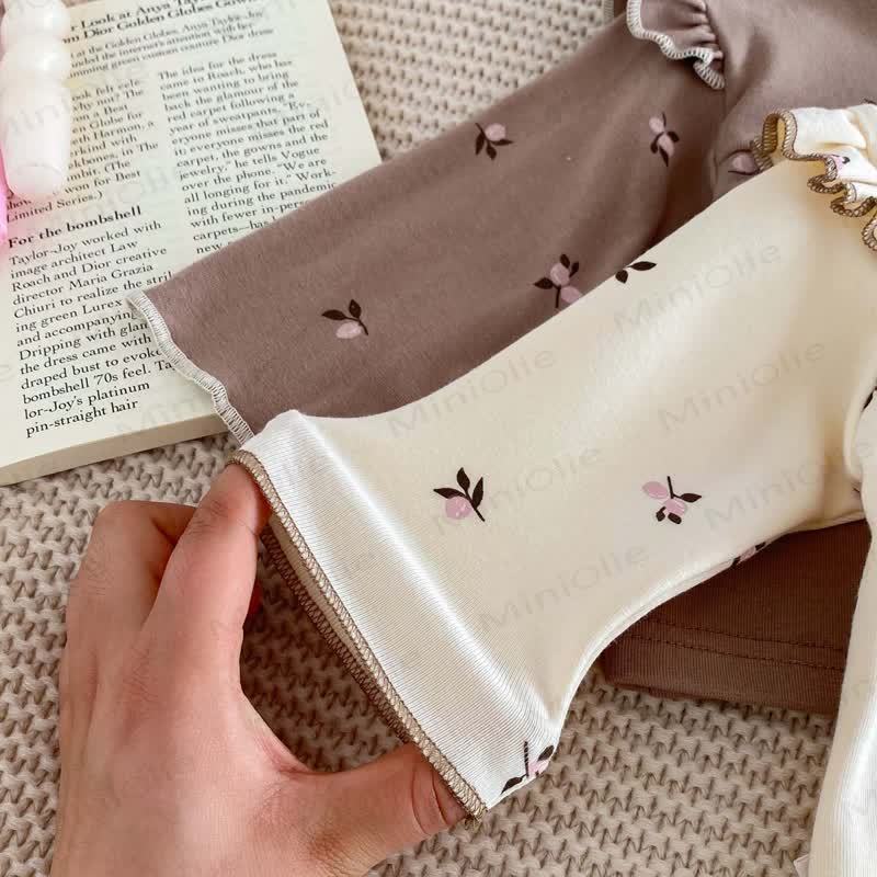 Baby Floral Ruffle Long Sleeve Top and Pants Pajama 2-piece Set - image 7