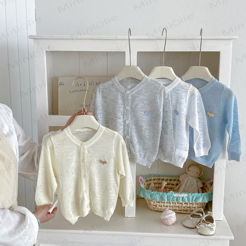 Baby Pastel Lightweight Knit Button Front Cardigan Coat - image 1