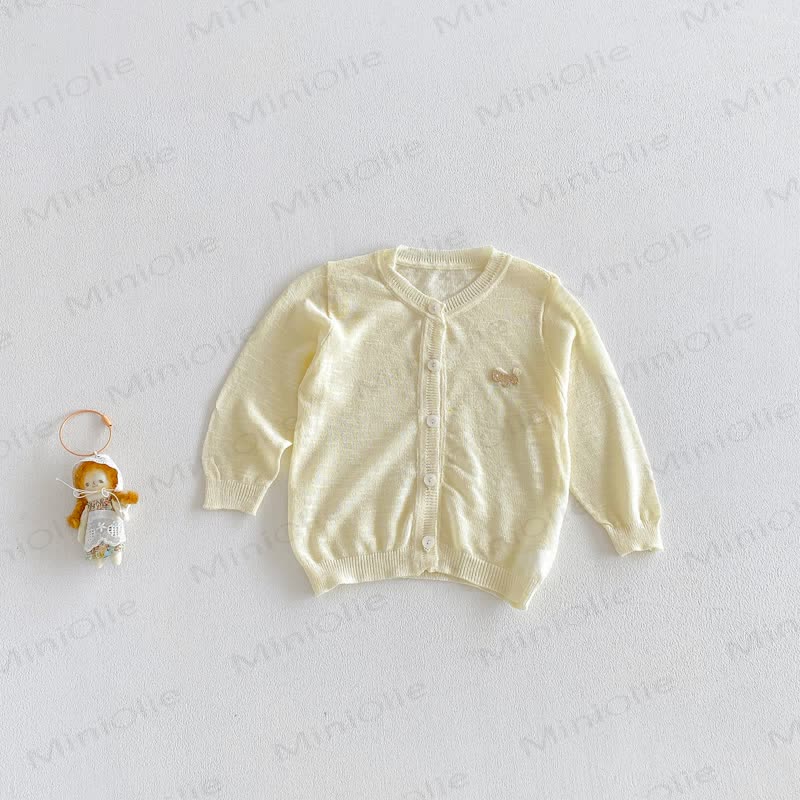 Baby Pastel Lightweight Knit Button Front Cardigan Coat - Yellow - 2-3T - image 7