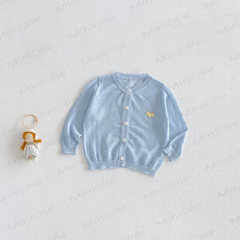 Baby Pastel Lightweight Knit Button Front Cardigan Coat - Blue - 2-3T - image 9