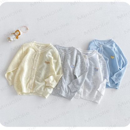 Baby Pastel Lightweight Knit Button Front Cardigan Coat - image 5