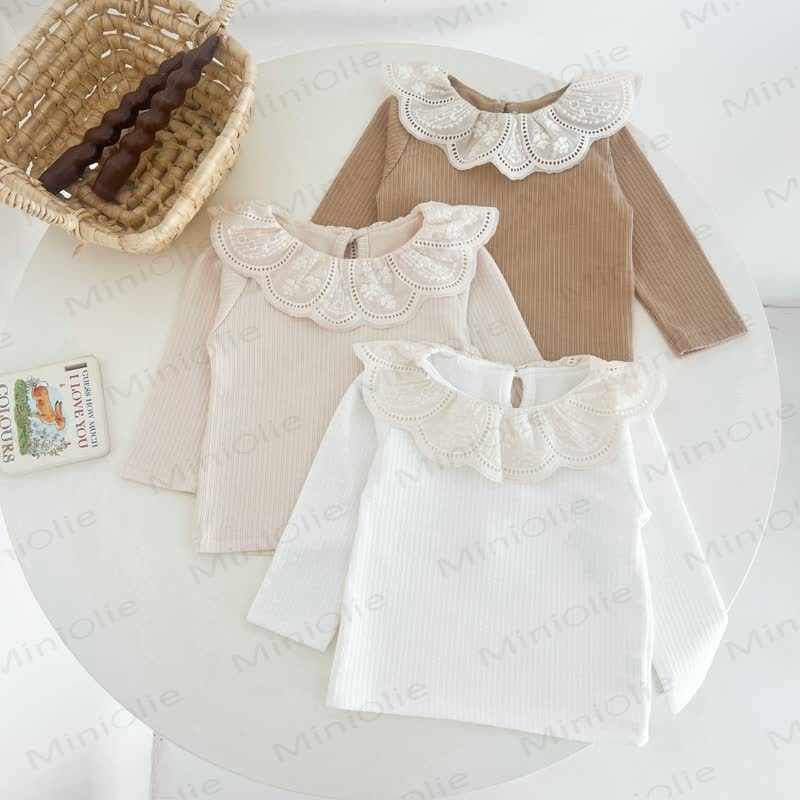 Toddler Vintage Lace Collar Ribbed Knit T-Shirt - image 4