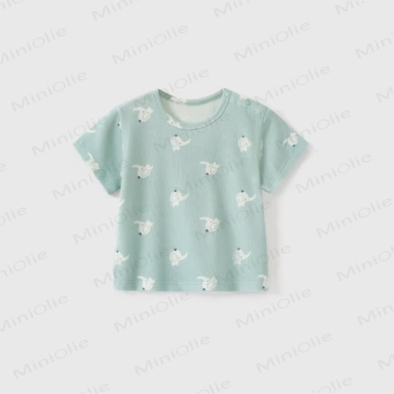 Baby Toddler Ribbed T-Shirt - Green - 3-4T - image 4
