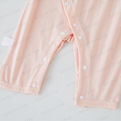 Baby Wrap Snap Solid Color Romper - image 7