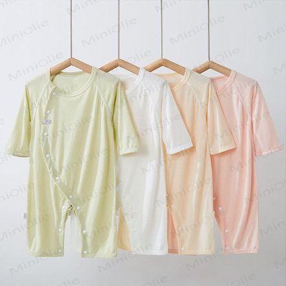 Baby Wrap Snap Solid Color Romper - image 1