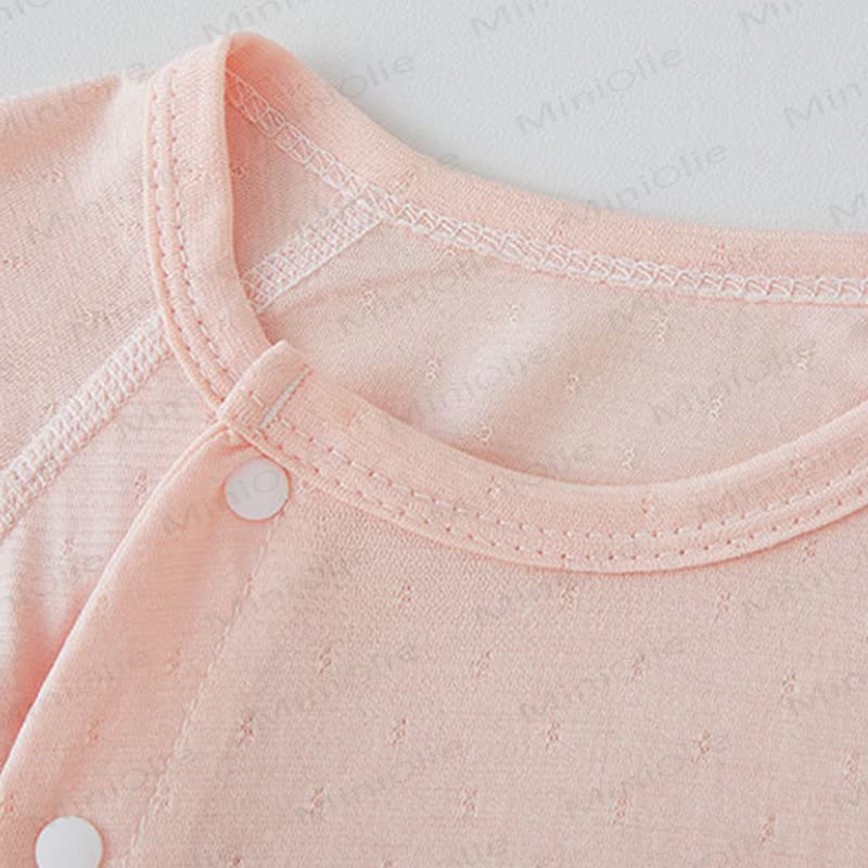Baby Wrap Snap Solid Color Romper - image 6