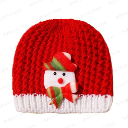 Baby Christmas Knit Beanie - Snowman - 0-3T - image 7