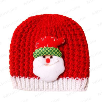 Baby Christmas Knit Beanie - Santa Claus - 0-3T - image 9