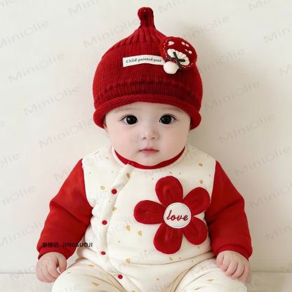 Baby Christmas Tree/Bunny/Mushroom Knit Beanie - Mushroom - 3-15M