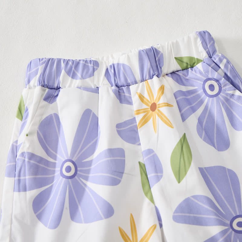 Baby Toddler Purple Flower Short-Sleeve Set - image 4
