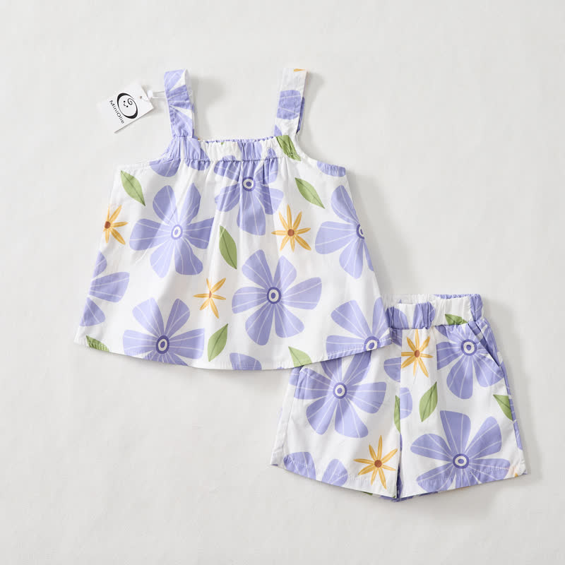 Baby Toddler Purple Flower Short-Sleeve Set - image 2